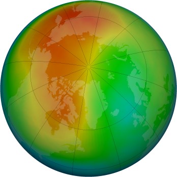 Arctic ozone map for 1987-01